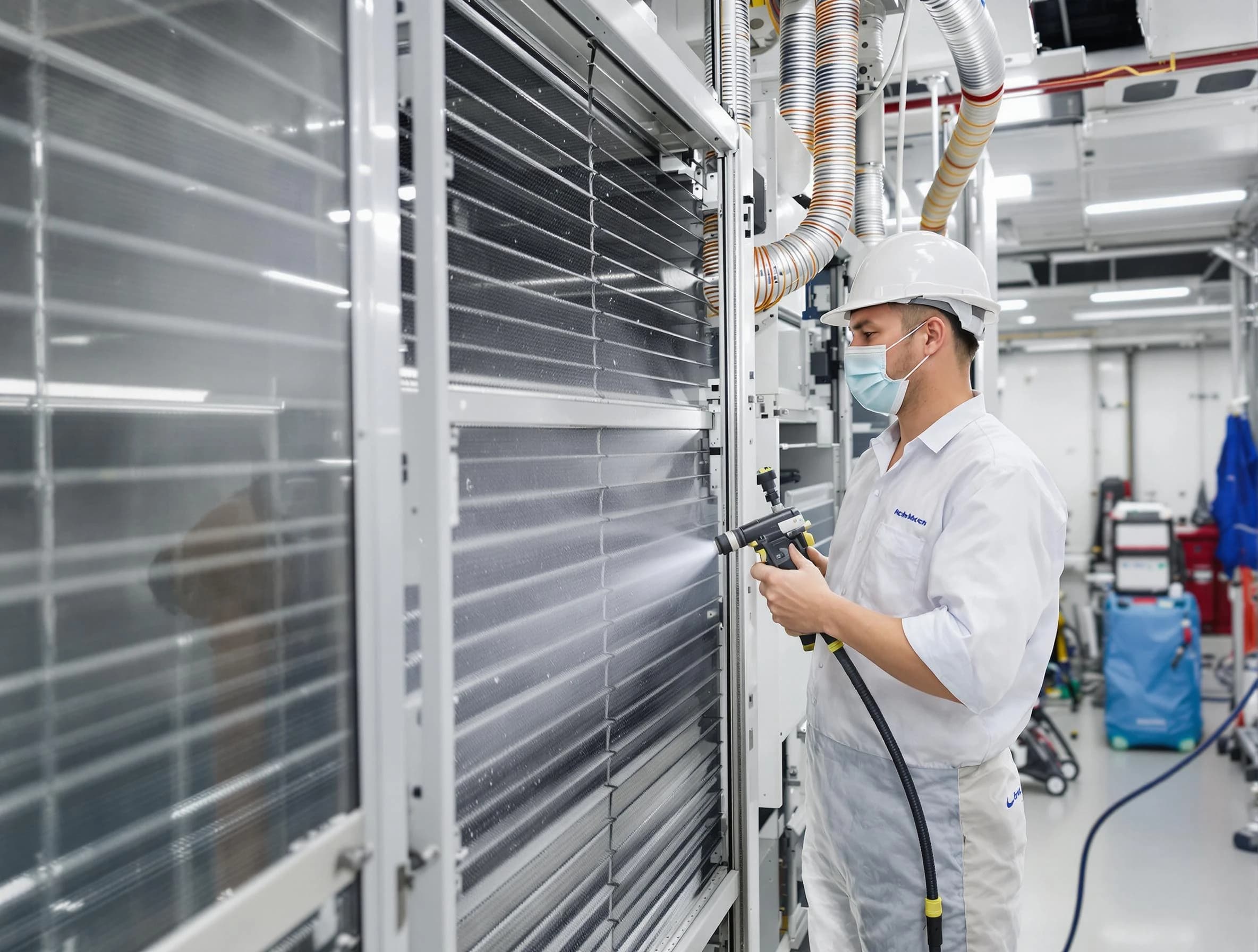 Professional AC coil cleaning by Mustang Air Duct Cleaning in Mustang