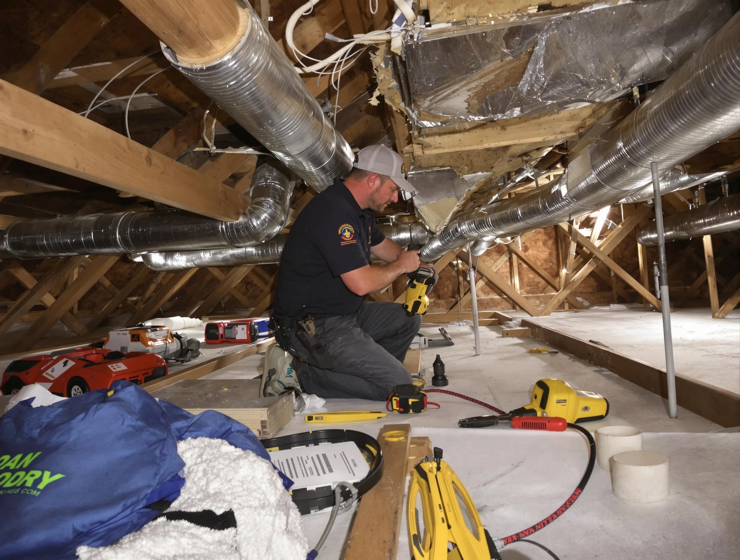 Professional air duct repair by Mustang Air Duct Cleaning in Mustang