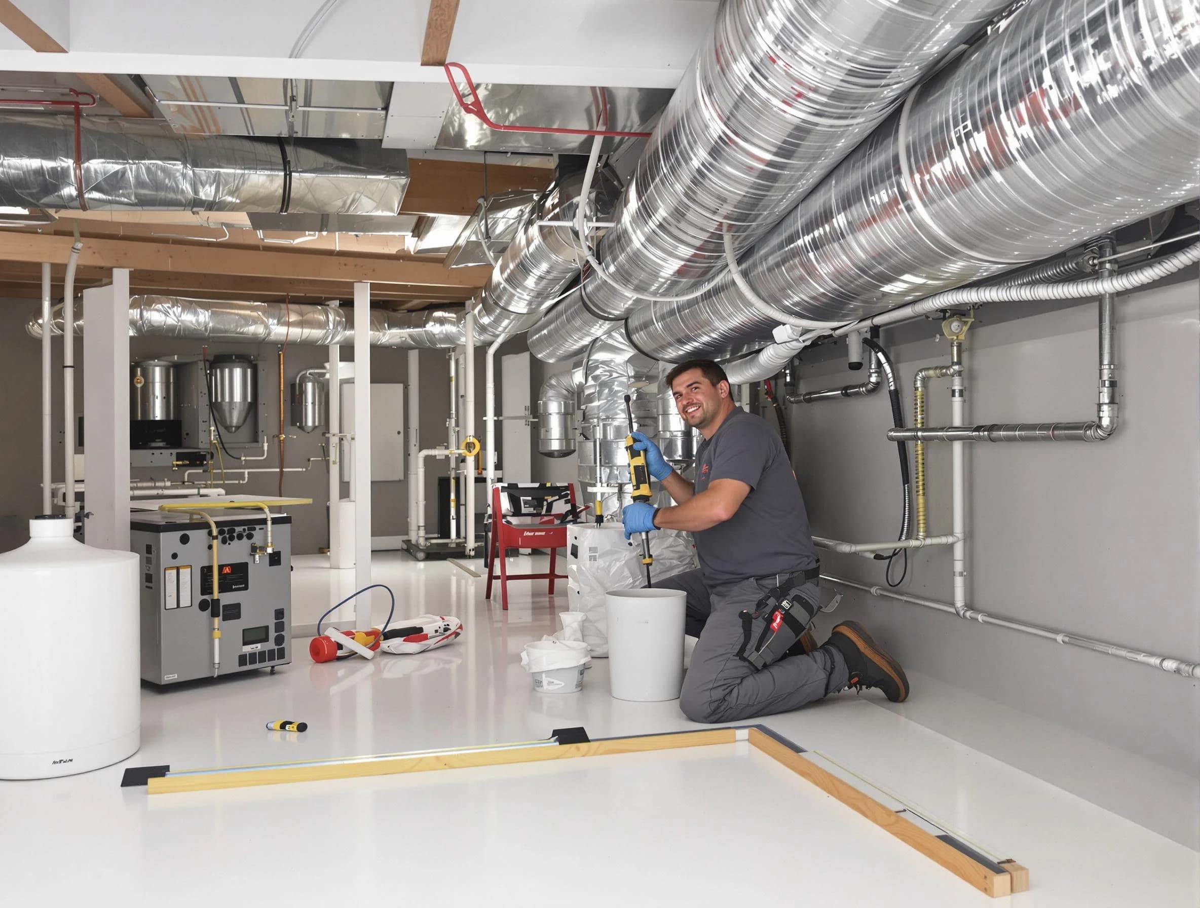 Professional duct sealing service by Mustang Air Duct Cleaning in Mustang