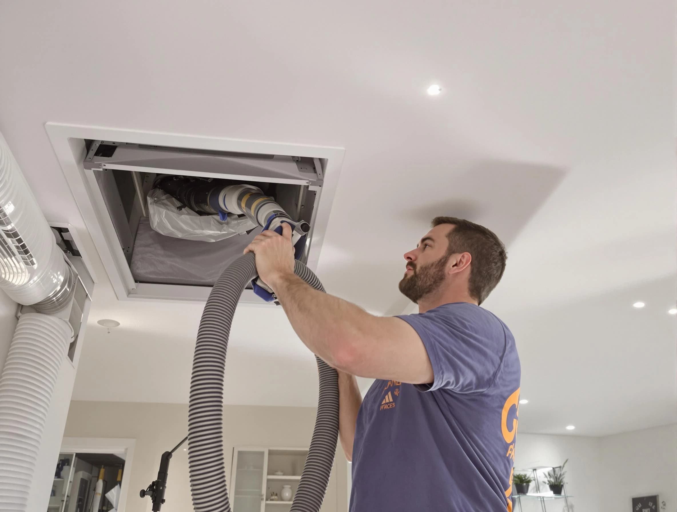 Precision indoor duct cleaning by Mustang Air Duct Cleaning in Mustang