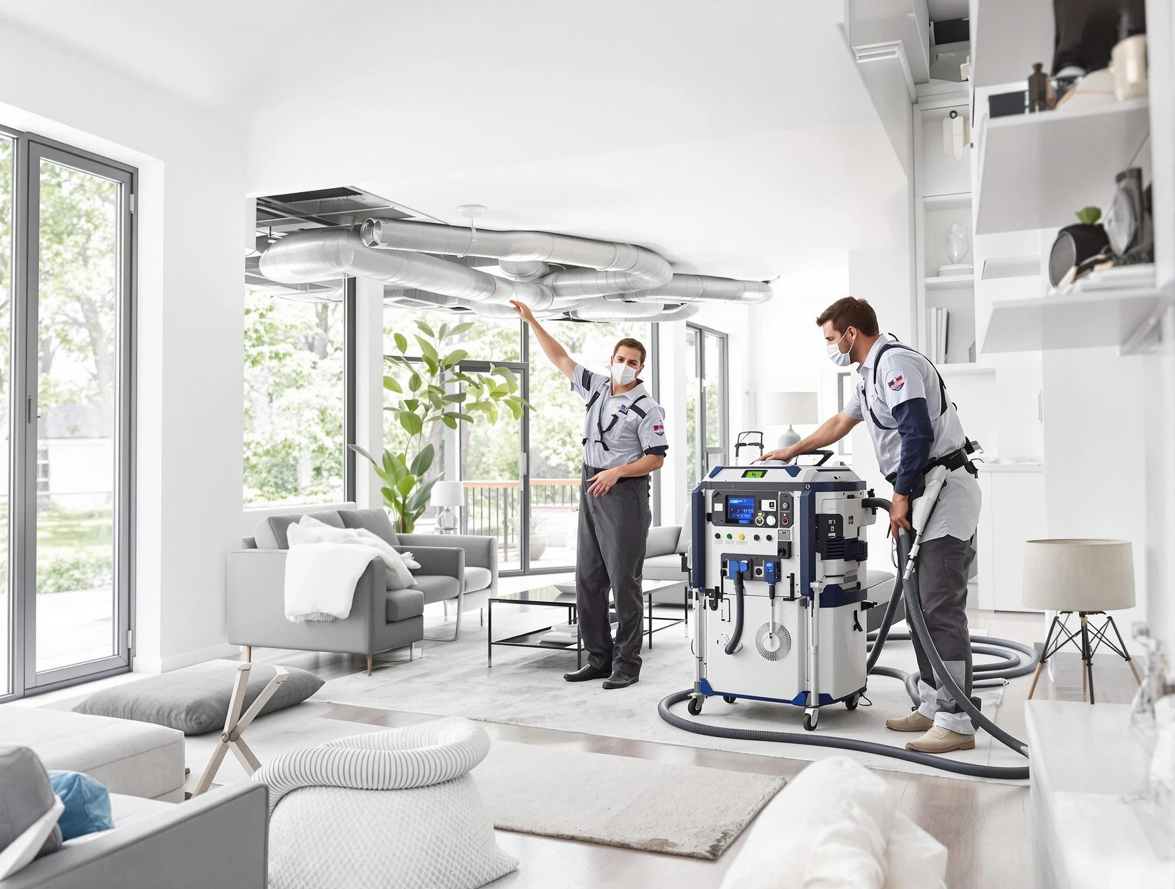 Mustang Air Duct Cleaning professional conducting pure air duct cleaning with state-of-the-art equipment in Mustang