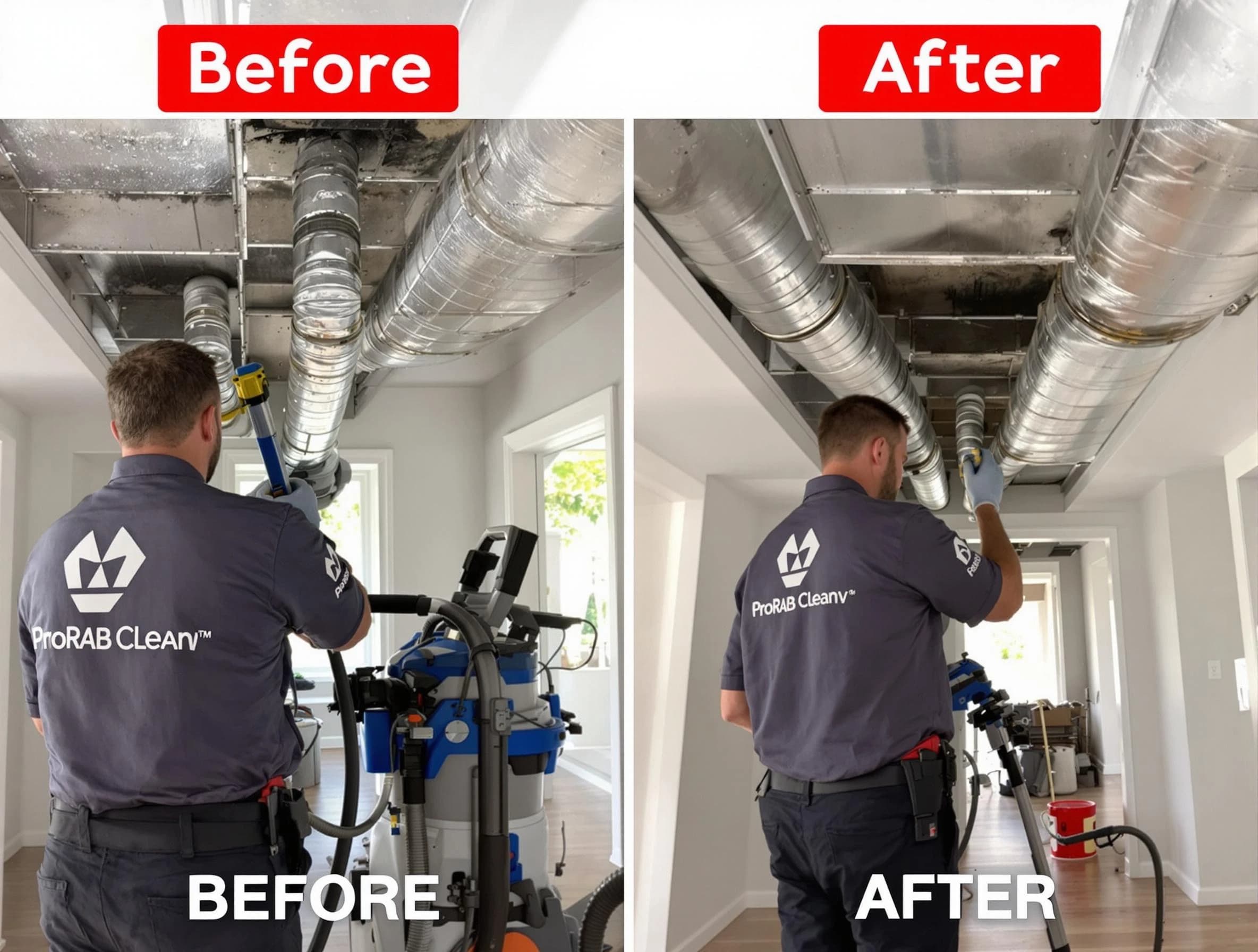 Mustang Air Duct Cleaning expert performing thorough residential duct cleaning in a Mustang home