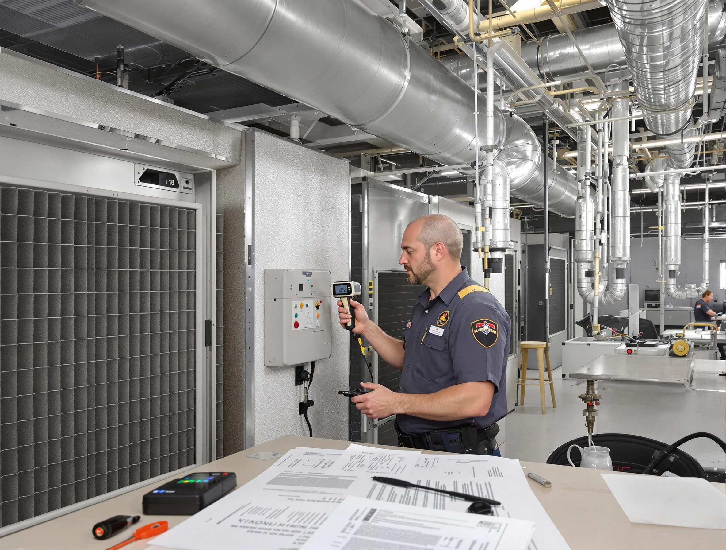 Professional filter system inspection by Mustang Air Duct Cleaning in Mustang