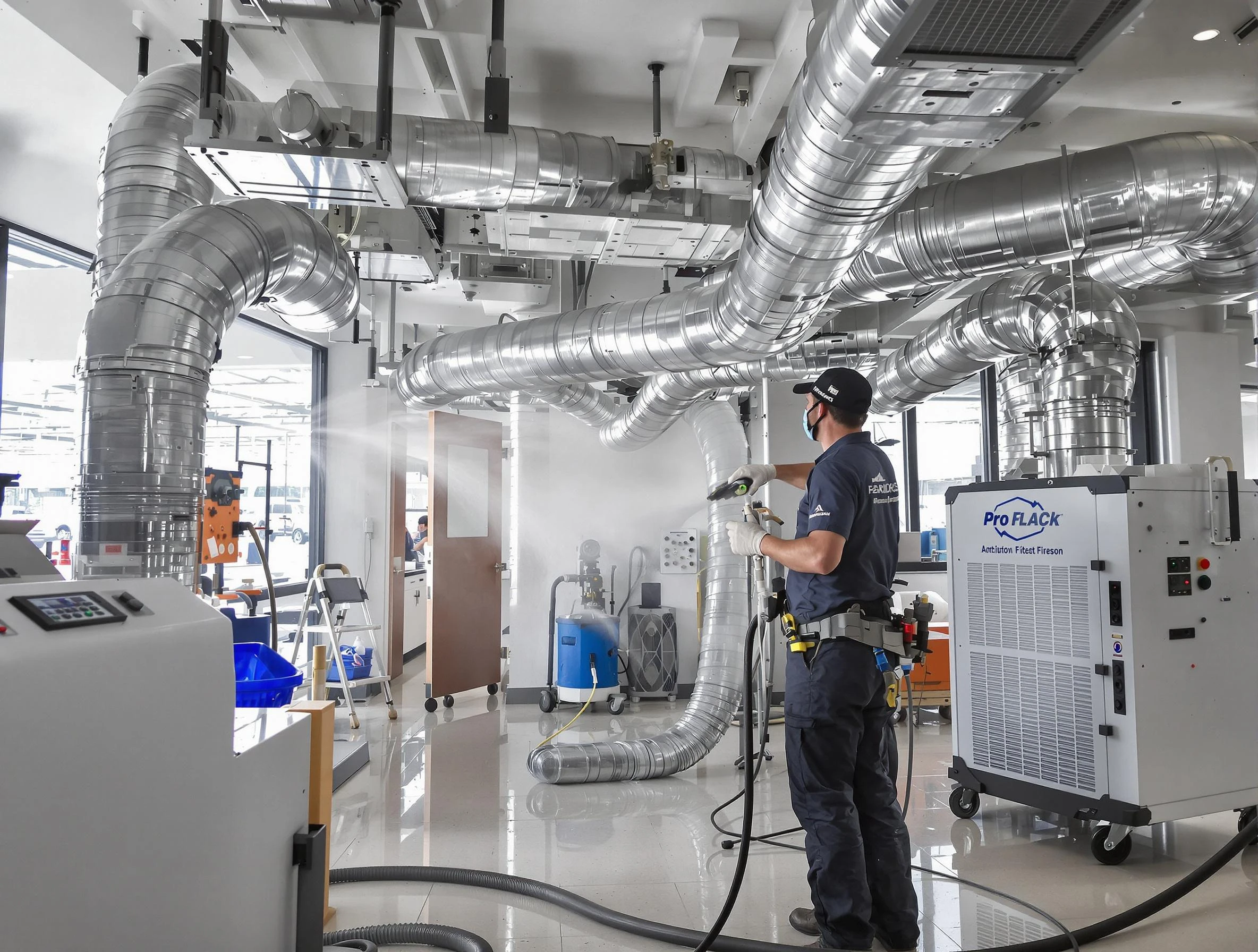 Negative Pressure Air Duct Cleaning in Mustang