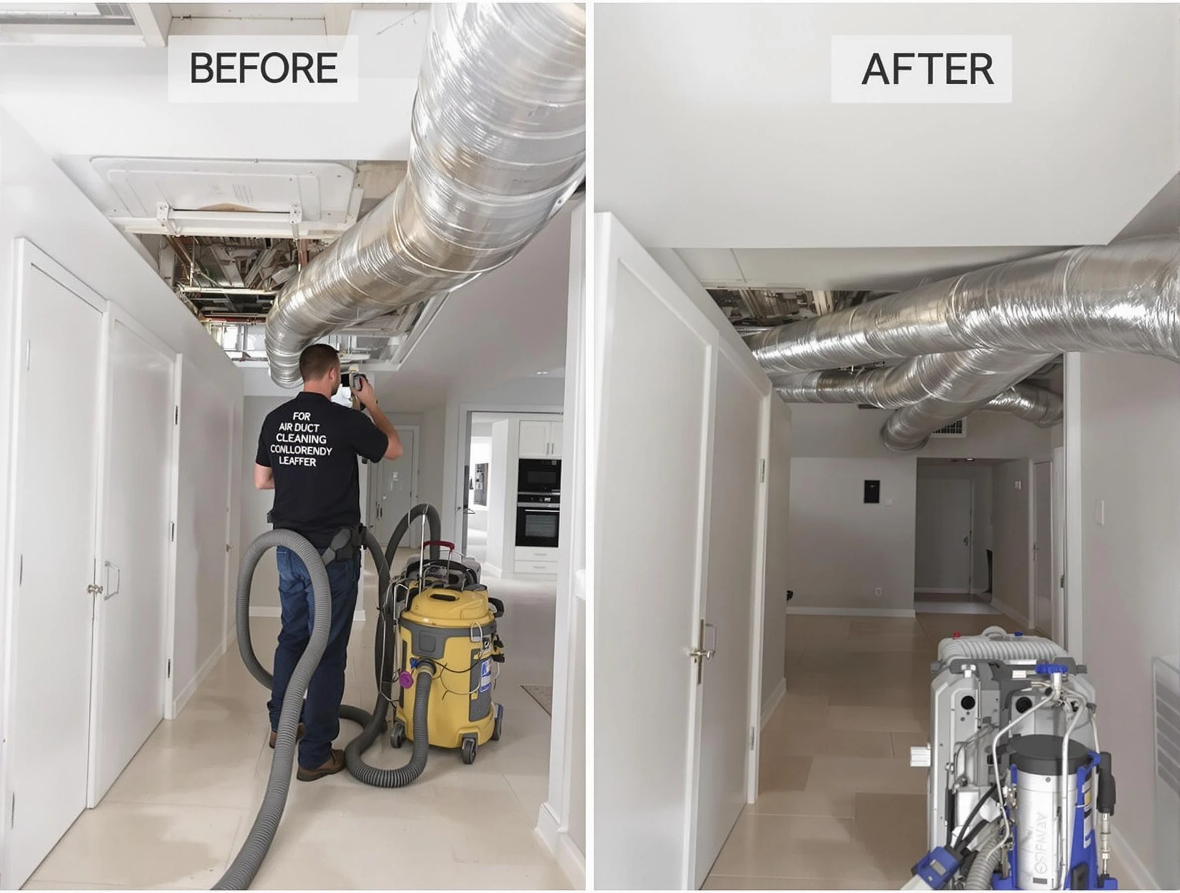 Mustang Air Duct Cleaning professional performing thorough air duct cleaning in Mustang