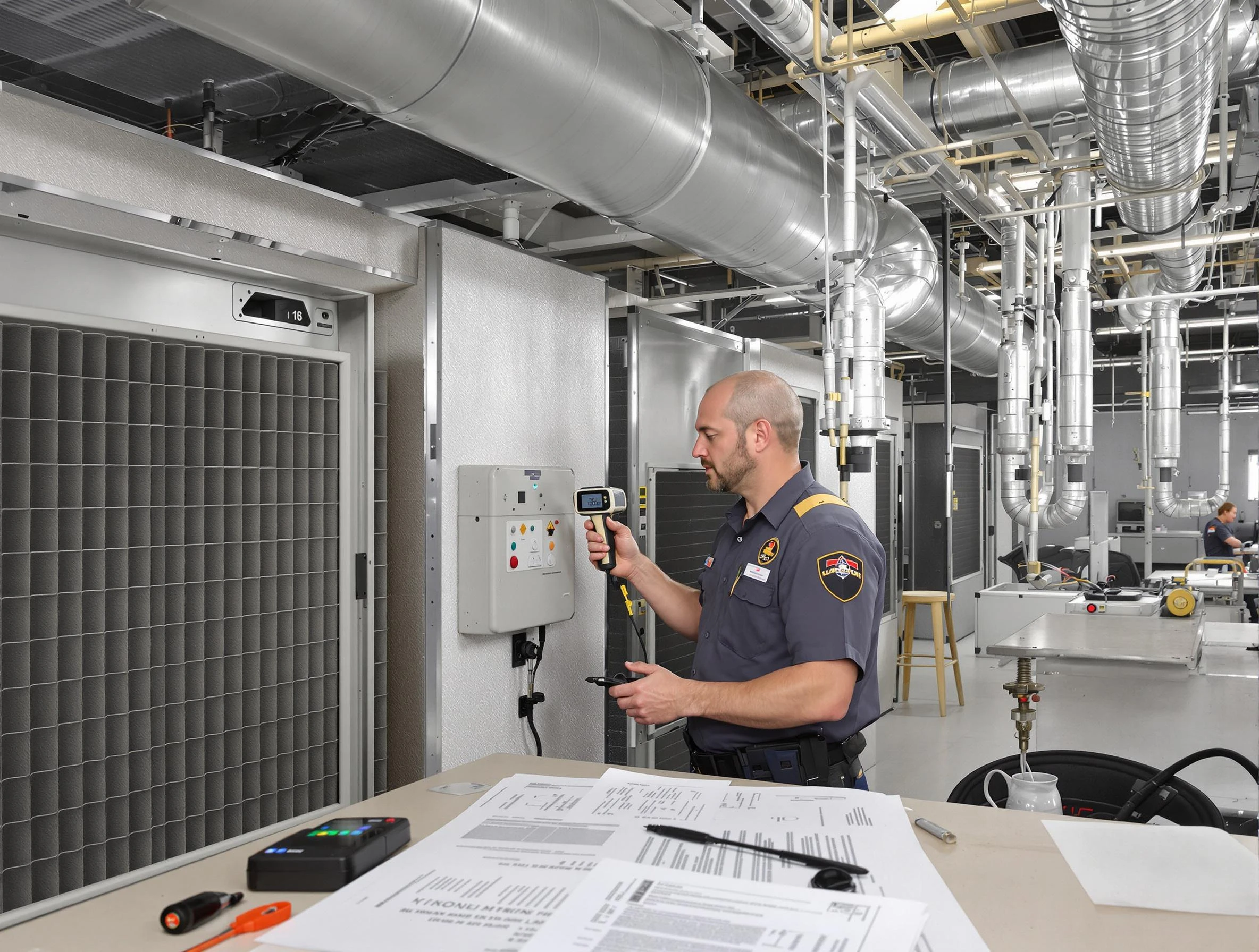 Professional filter system inspection by Mustang Air Duct Cleaning in Mustang