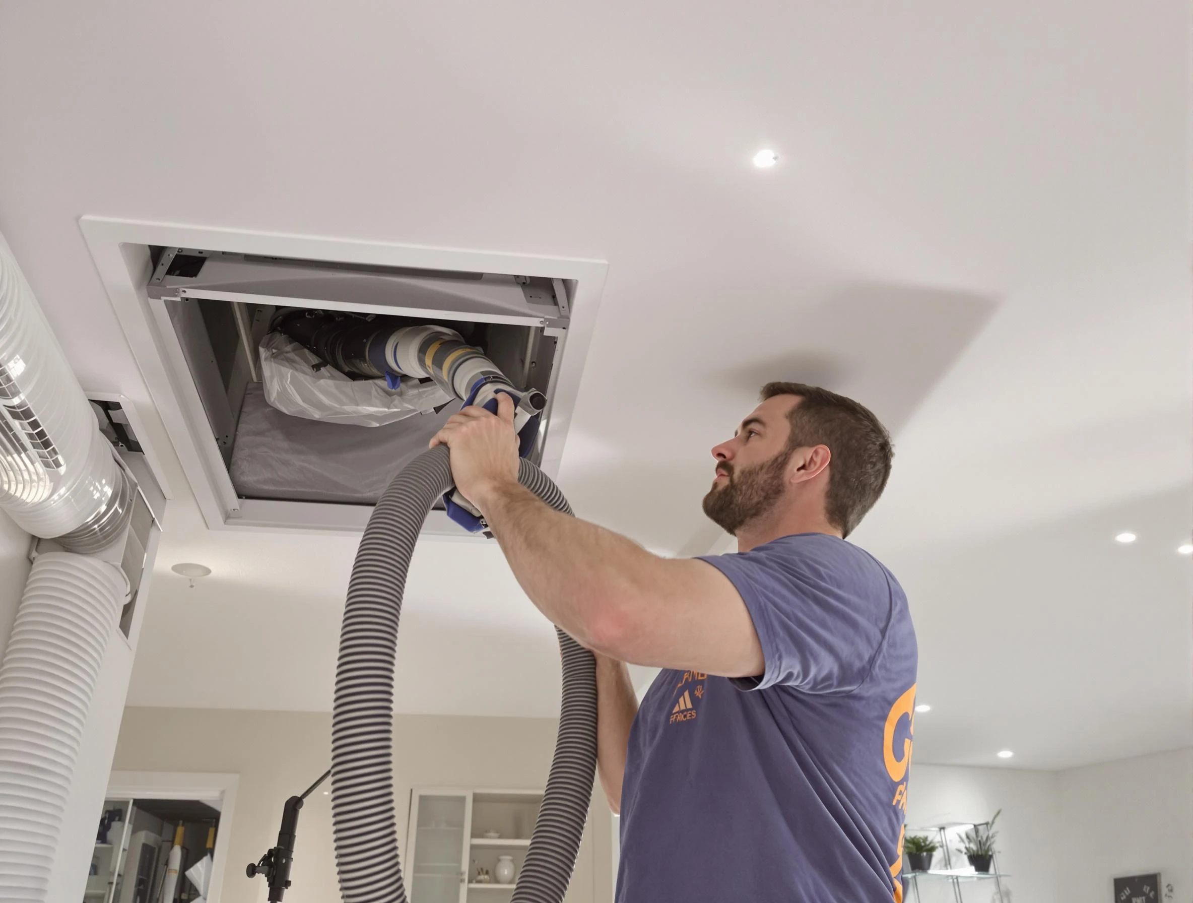 Precision indoor duct cleaning by Mustang Air Duct Cleaning in Mustang