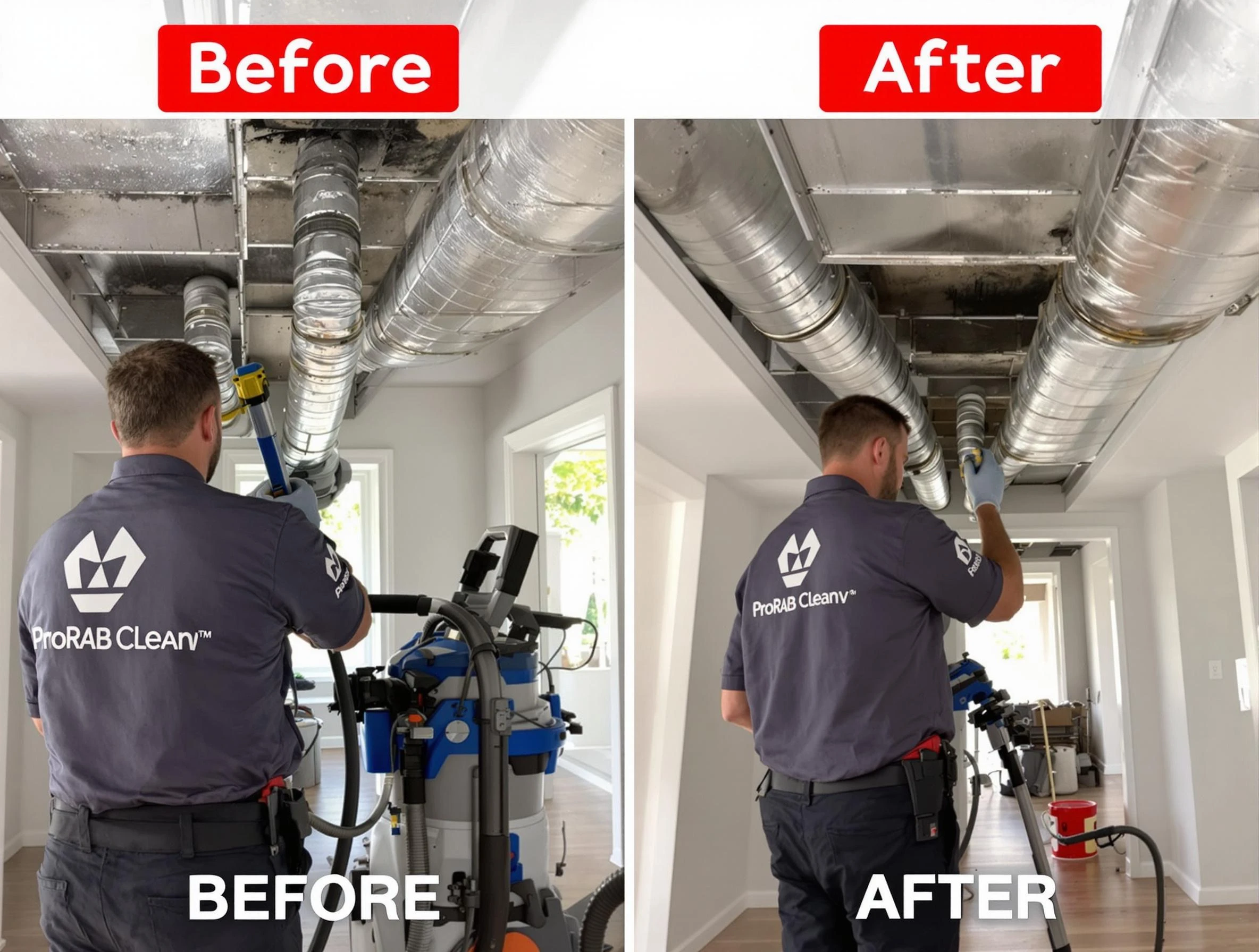 Mustang Air Duct Cleaning expert performing thorough residential duct cleaning in a Mustang home